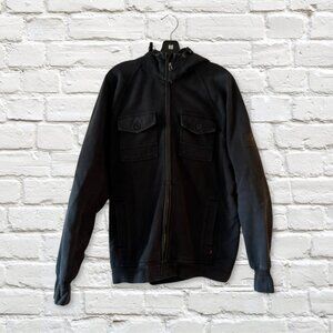 Quiksilver Black Hooded Jacket | Men’s Large